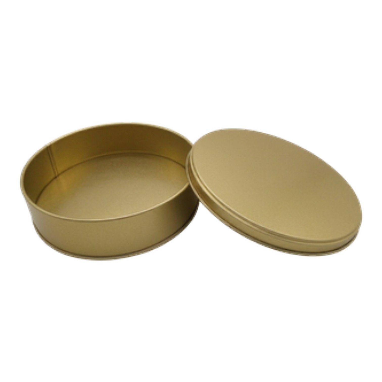 Gold Yuvarlak Metal Kutu | Metal Kapaklı, Özel Baskılı (175x40 mm) — UV Baskı Kutular — Tinbox