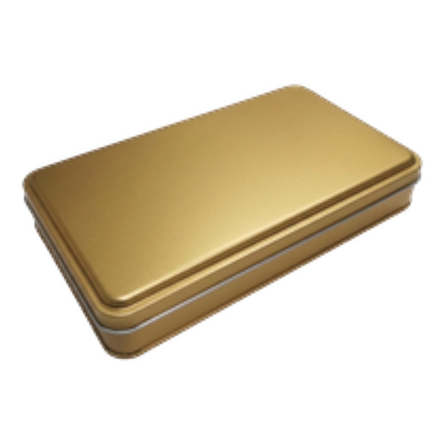 Gold Dikdörtgen Metal Kutu | Özel Baskılı (140x240x43 mm) — UV Baskı Kutular — Tinbox