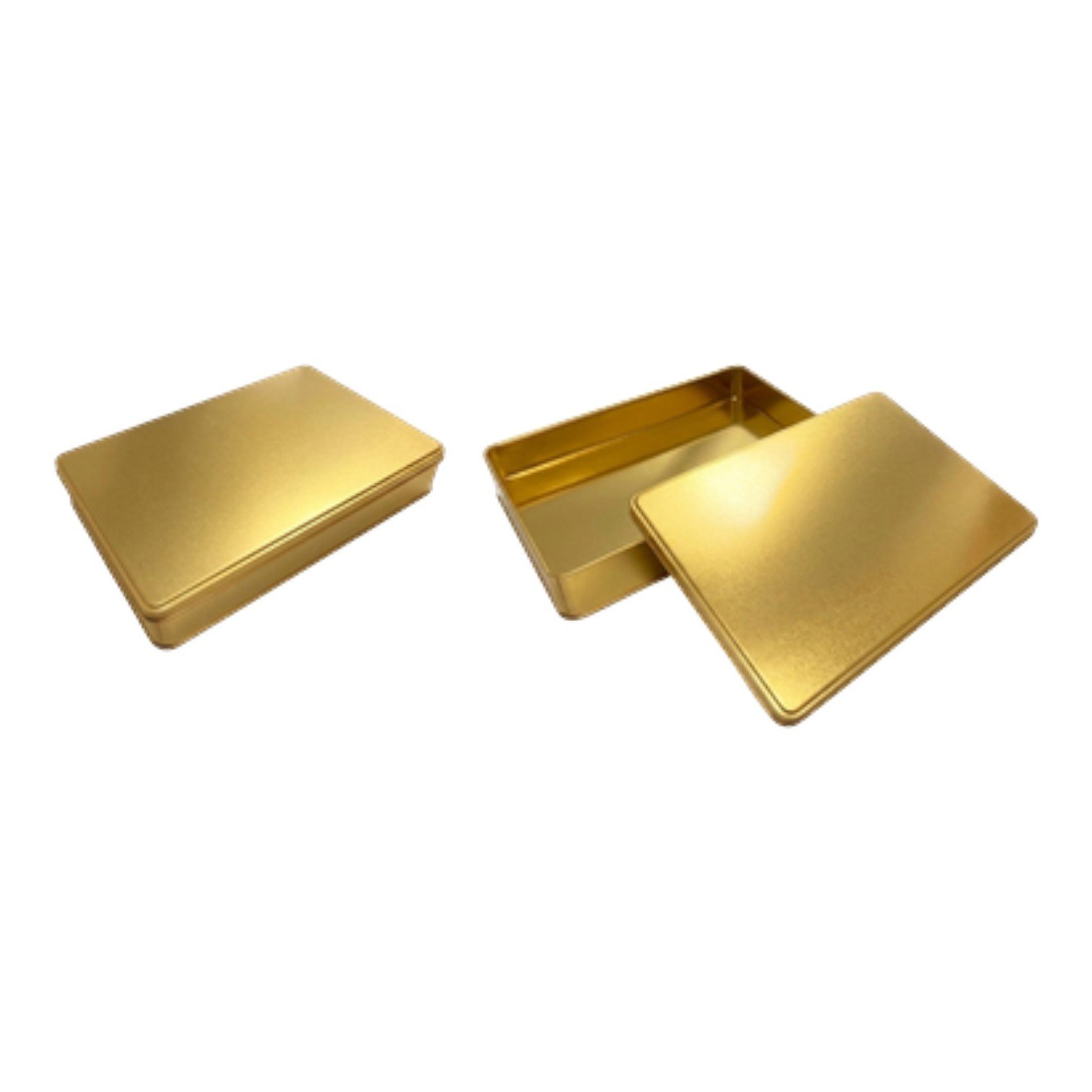 Gold Rectangular Metal Tin Box | Custom Printed (200x300x50 mm) — Digital Printed Boxes — Tinbox