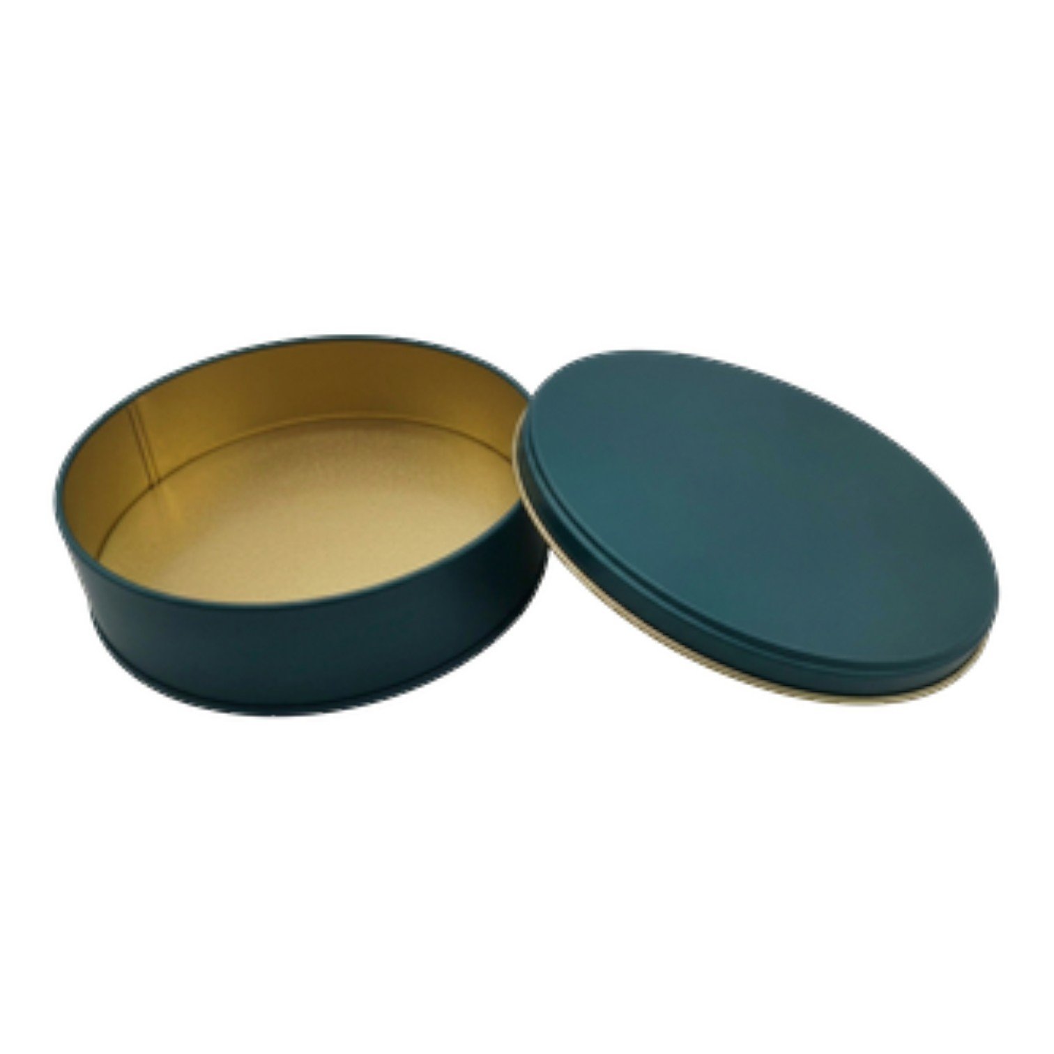 Mat Yeşil Yuvarlak Metal Kutu | Metal Kapaklı, Özel Baskılı (175x40 mm) — UV Baskı Kutular — Tinbox