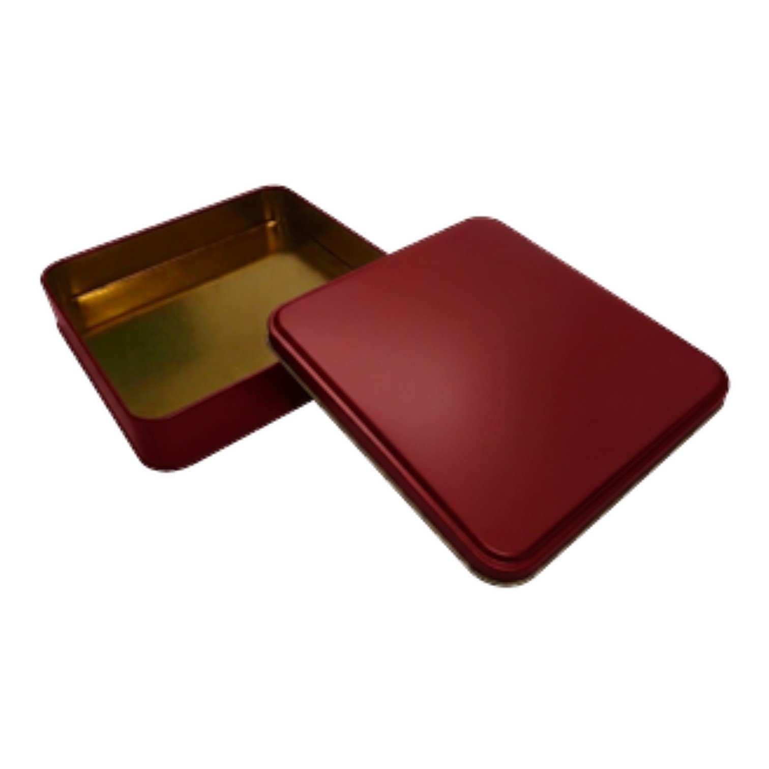 Matte Red Square Metal Tin Box | Custom Printed (215x215x40 mm)