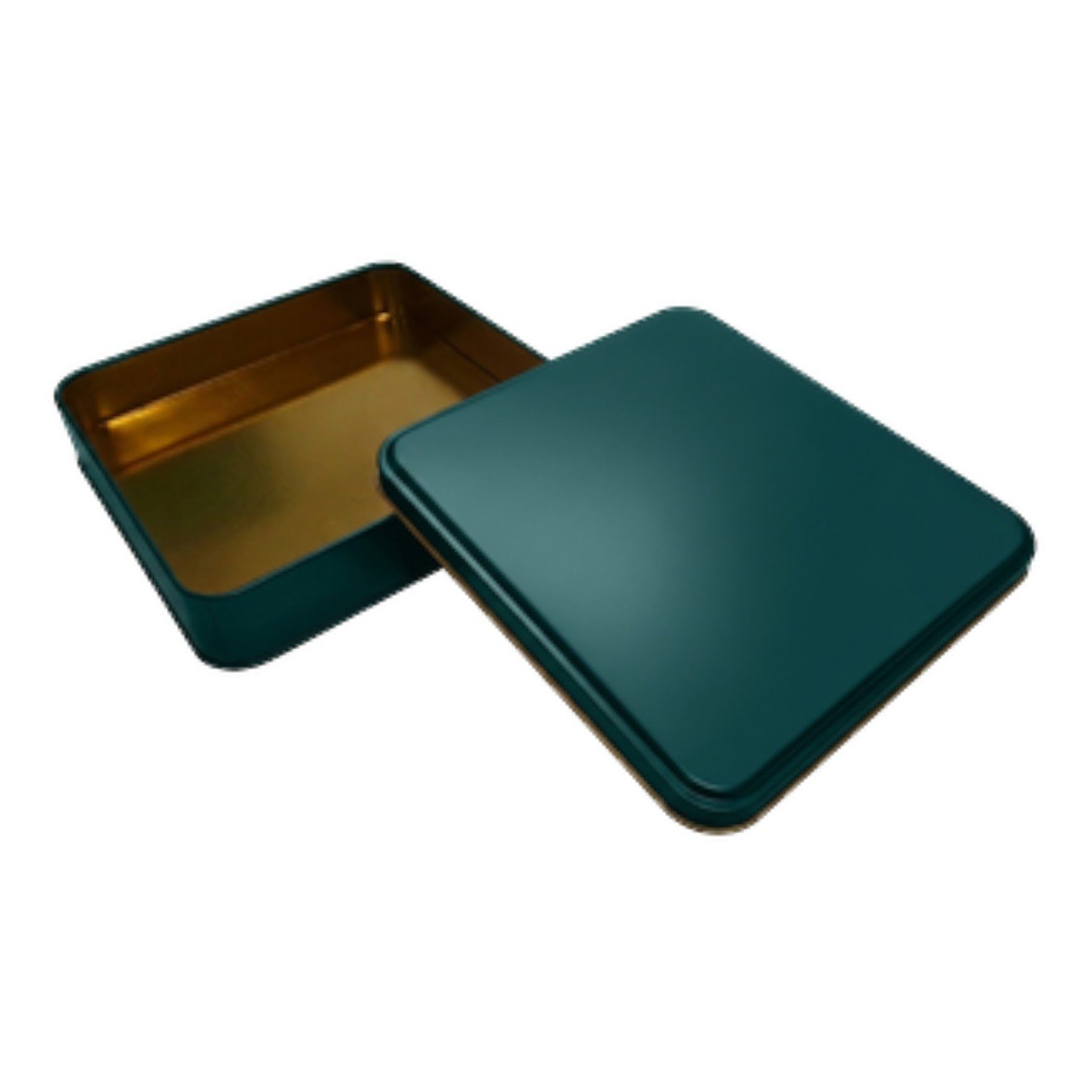 Matte Green Square Metal Tin Box | Custom Printed (215x215x40 mm) — Digital Printed Boxes — Tinbox