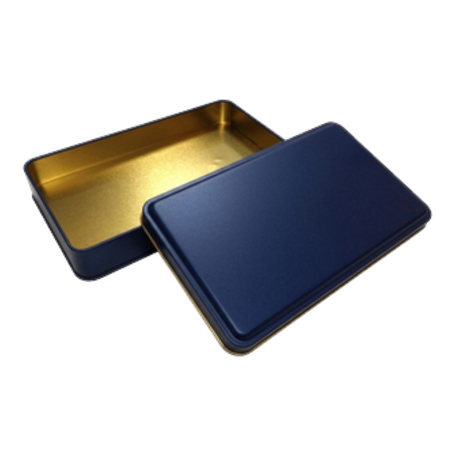Mat Lacivert Dikdörtgen Metal Kutu | Özel Baskılı (170x260x45 mm) — UV Baskı Kutular — Tinbox