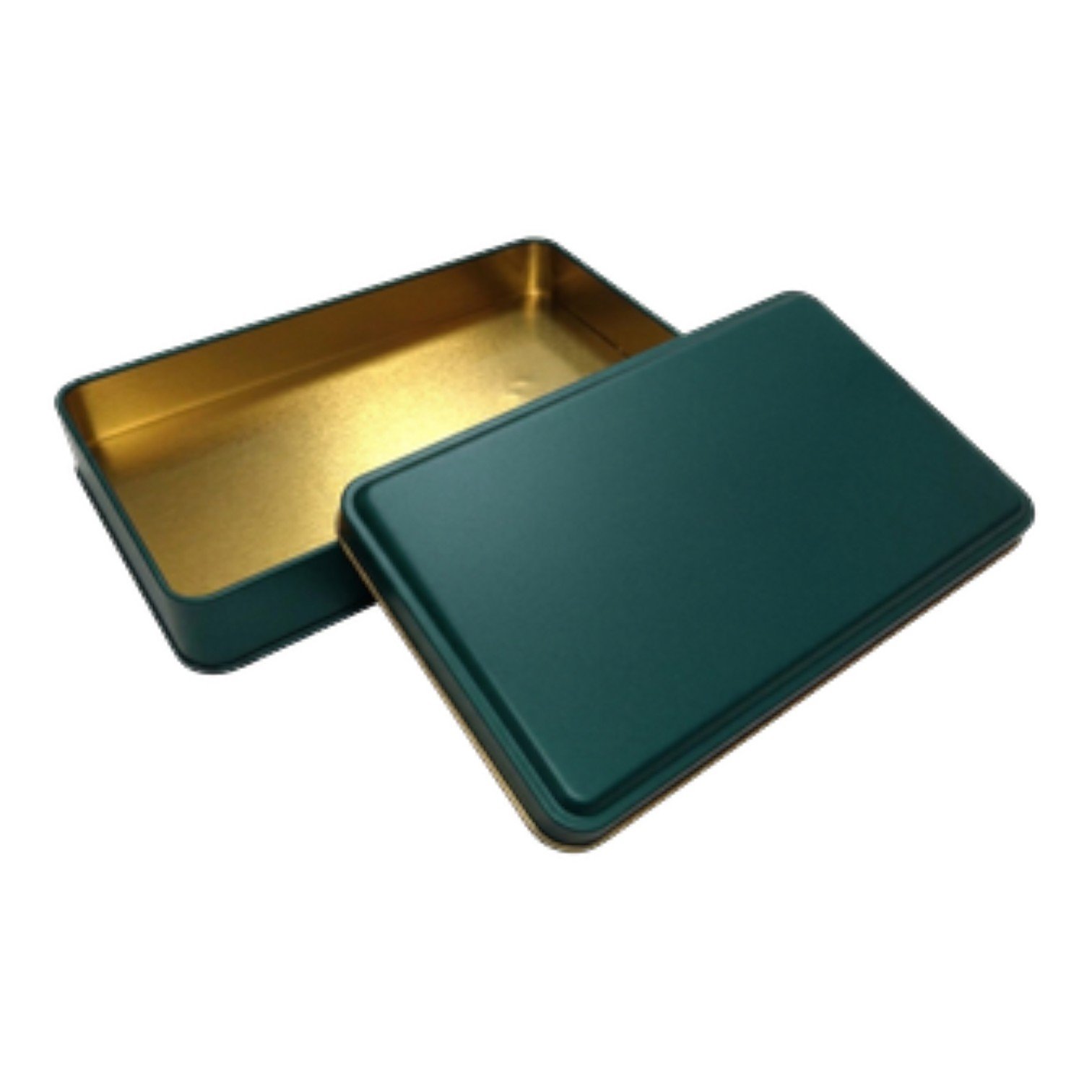 Mat Yeşil Dikdörtgen Metal Kutu | Özel Baskılı (170x260x45 mm) — UV Baskı Kutular — Tinbox