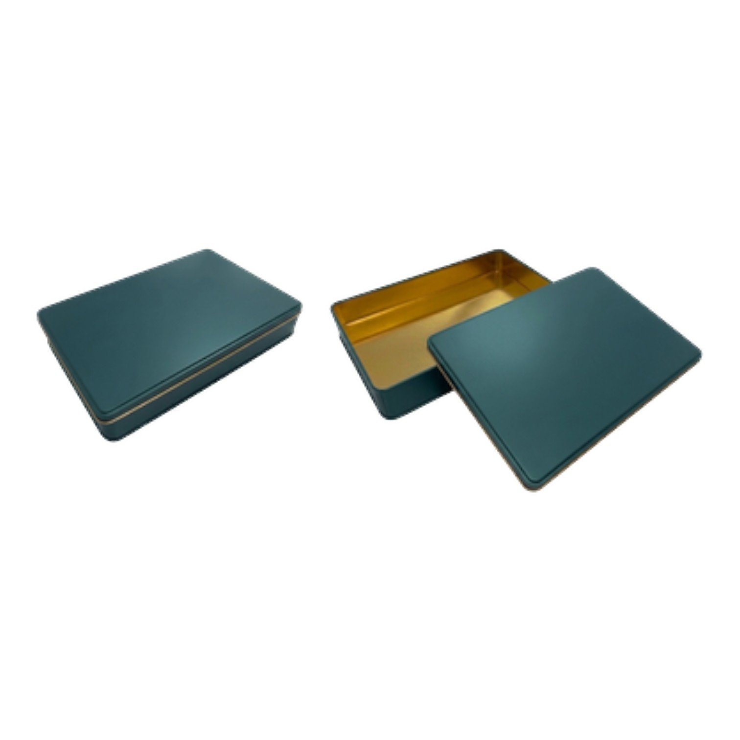 Mat Yeşil Dikdörtgen Metal Kutu | Özel Baskılı (200x300x50 mm) — UV Baskı Kutular — Tinbox