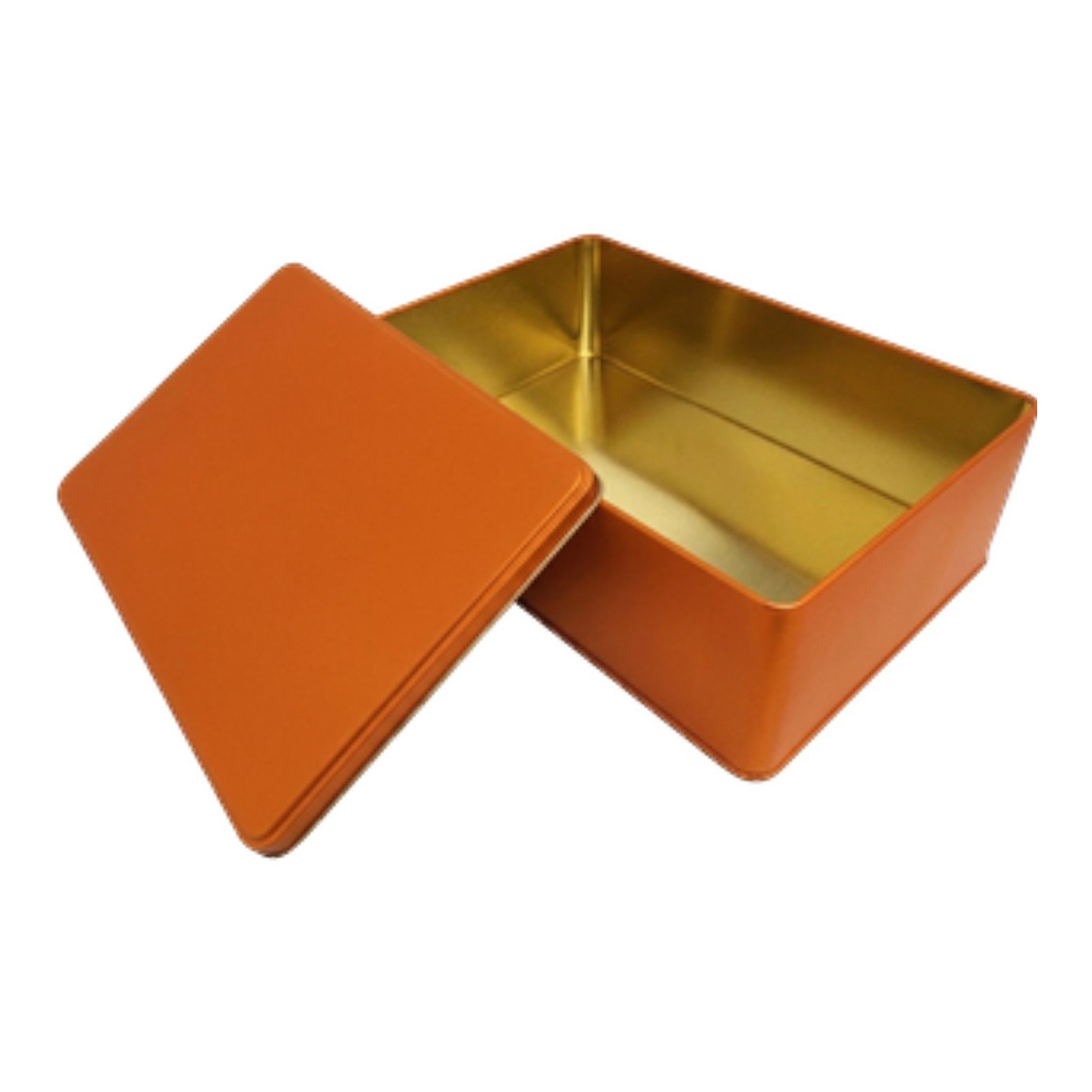 Mat Turuncu Dikdörtgen Metal Kutu | Özel Baskılı (200x300x100 mm) — UV Baskı Kutular — Tinbox