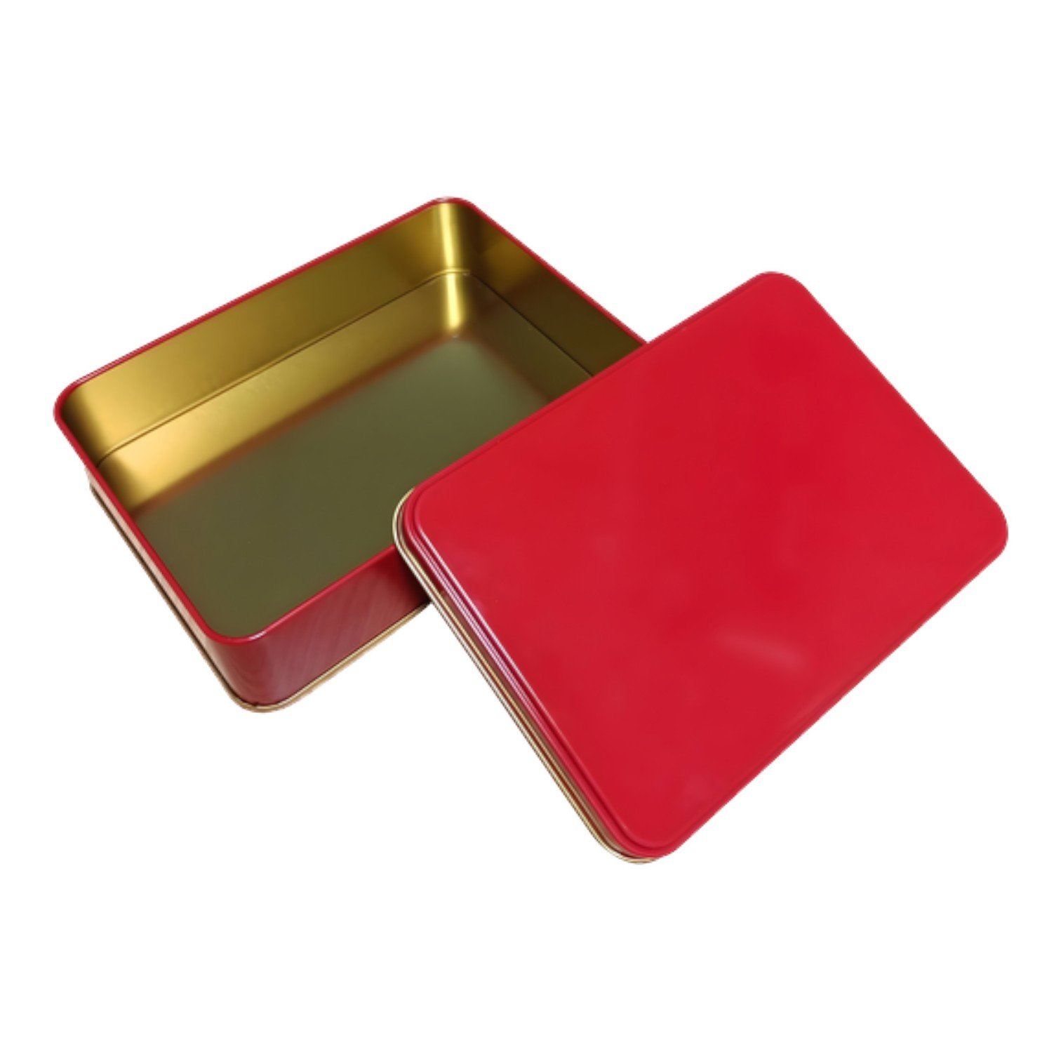 Matte Red Rectangular Metal Tin Box | Custom Printed (135x190x47 mm)