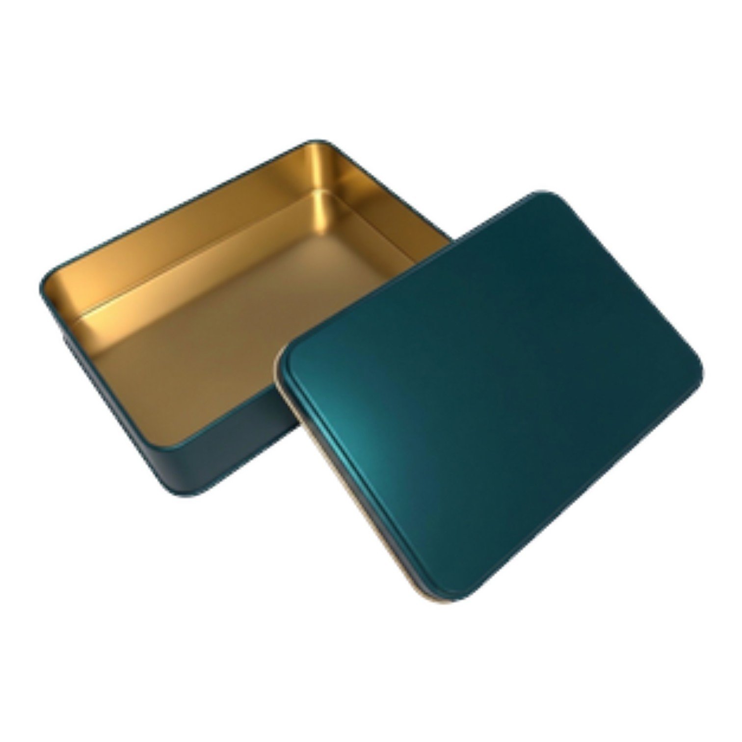 Matte Green Rectangular Metal Tin Box | Custom Printed (135x190x47 mm) — Digital Printed Boxes — Tinbox
