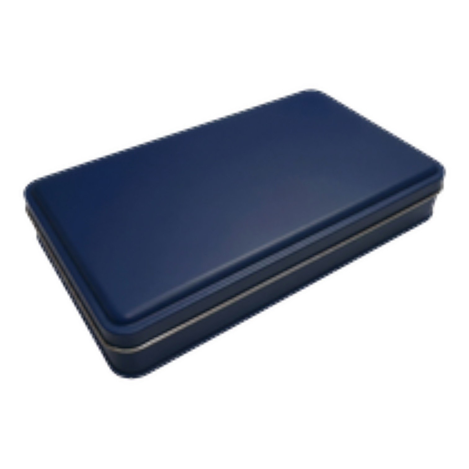 Mat Lacivert Dikdörtgen Metal Kutu | Pencereli, Özel Baskılı (140x240x43 mm) — UV Baskı Kutular — Tinbox