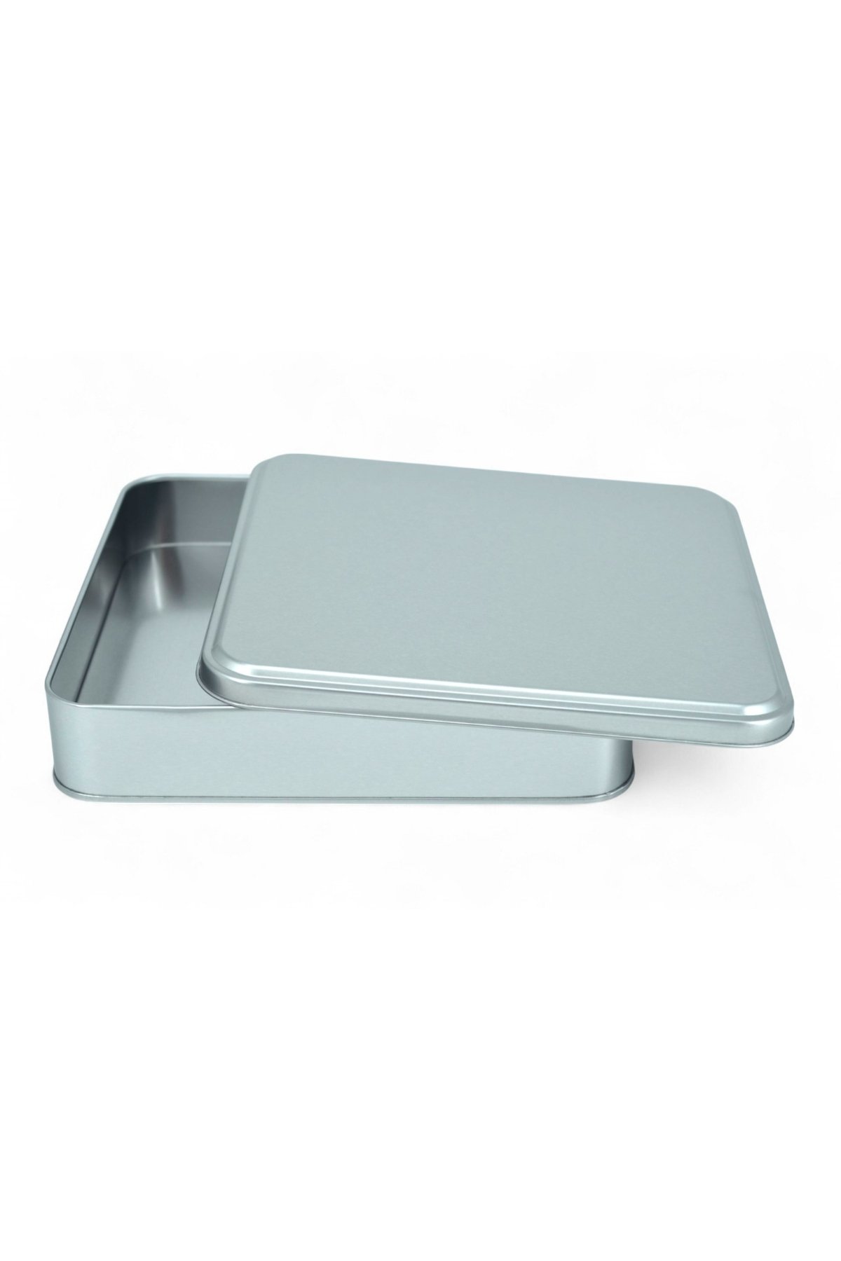 Kare Kutu, 218x218x40 mm, 1,8 lt — Mat Silver — UV Baskı Kutular — görsel 3 / 4 — Tinbox