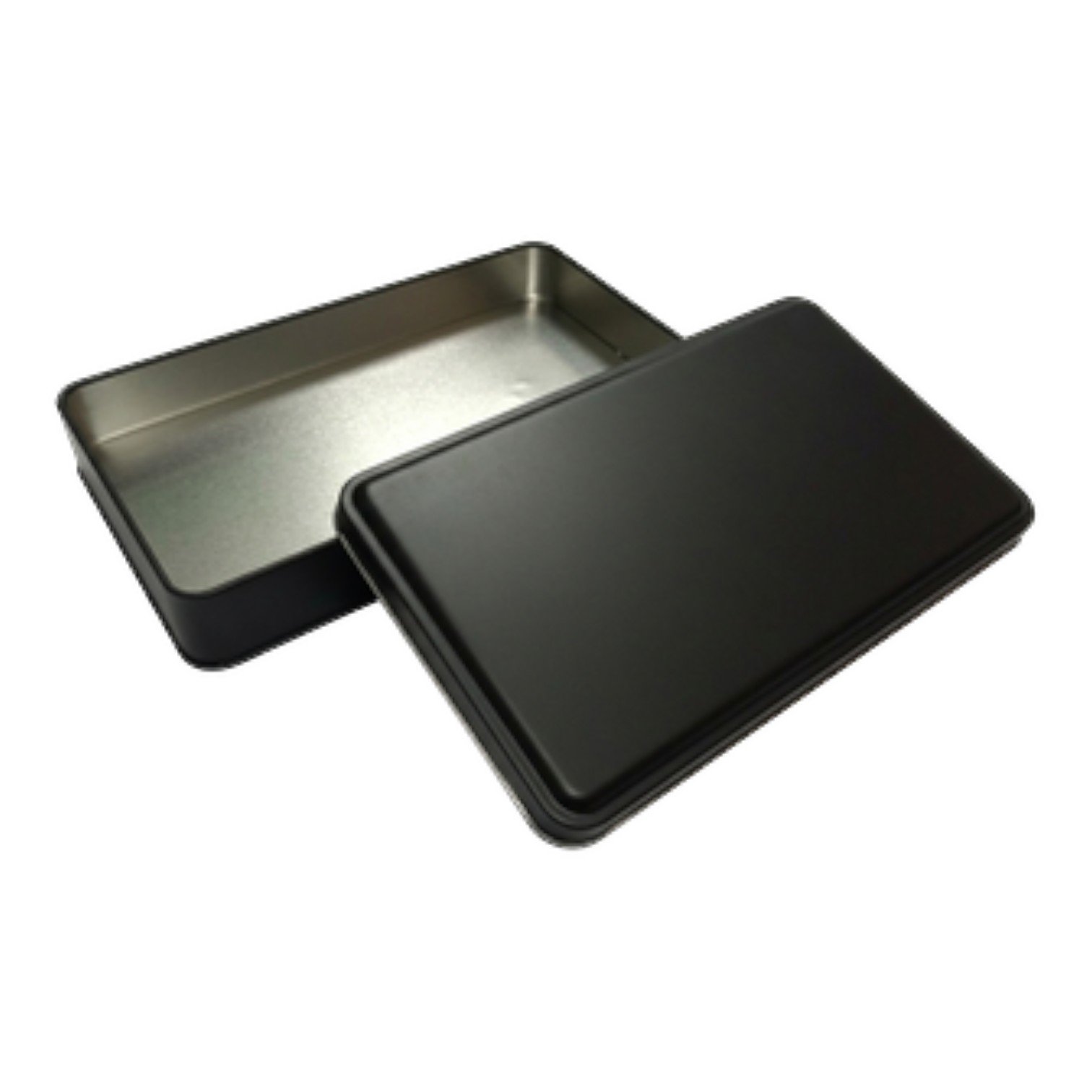 Mat Siyah Dikdörtgen Metal Kutu | Özel Baskılı (170x260x45 mm) — UV Baskı Kutular — Tinbox
