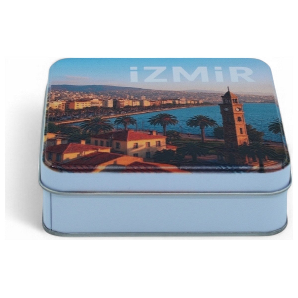 Mat Beyaz Kare Metal Kutu | Özel Baskılı (120x120x40 mm) — UV Baskı Kutular — Tinbox