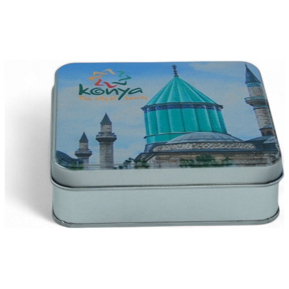 Mat Gümüş Kare Metal Kutu | Özel Baskılı (120x120x40 mm) — UV Baskı Kutular — görsel 2 / 2 — Tinbox