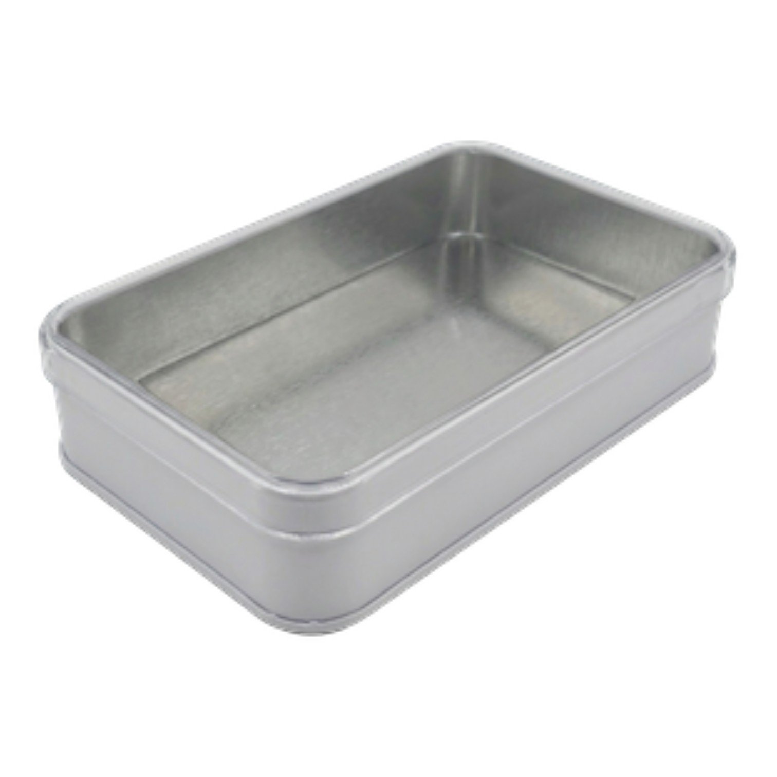 Matte White Rectangular Metal Tin Box | with Crystal Lid, Custom Printed (103x166x36 mm)