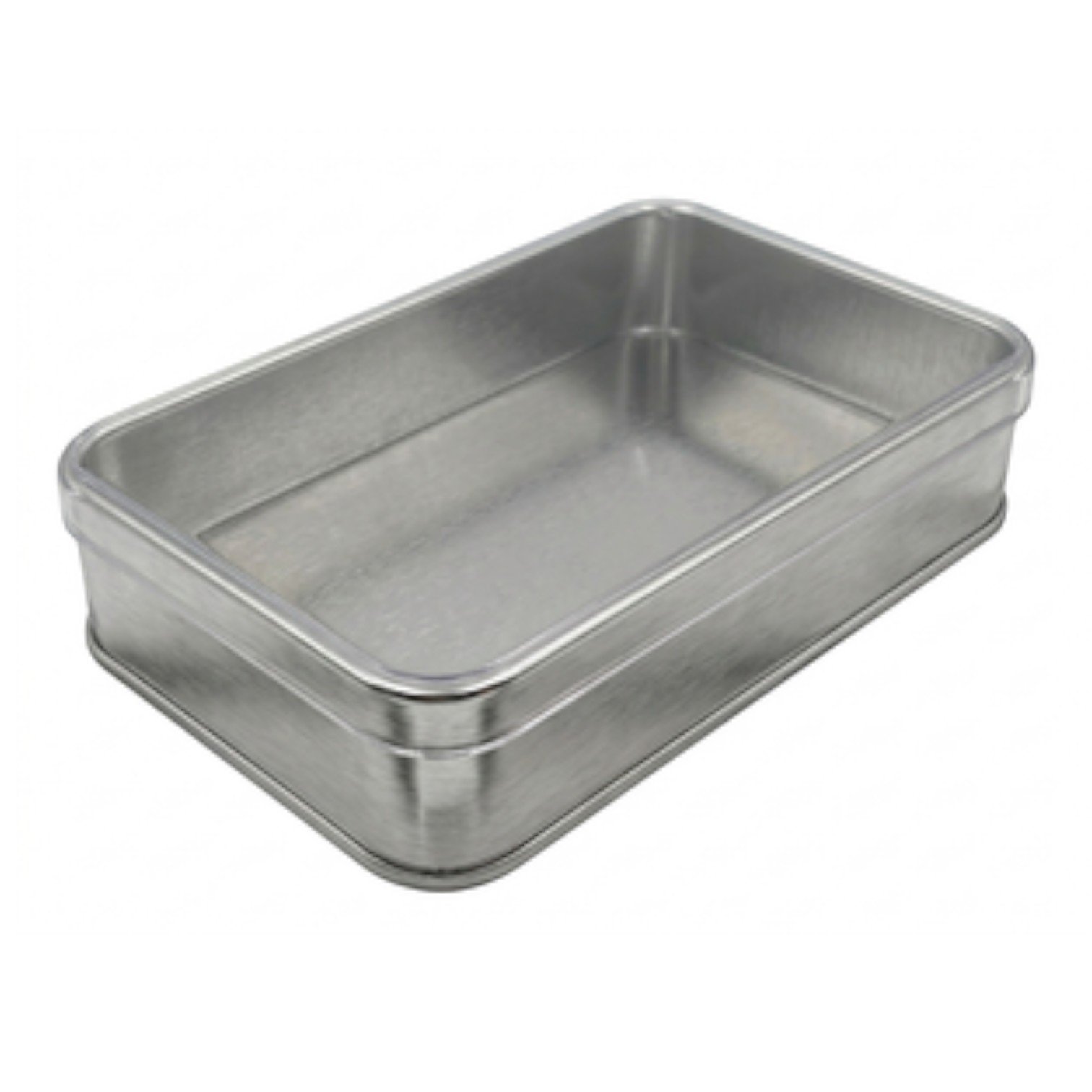 Matte Silver Rectangular Metal Tin Box | with Crystal Lid, Custom Printed (103x166x36 mm) — Digital Printed Boxes — Tinbox