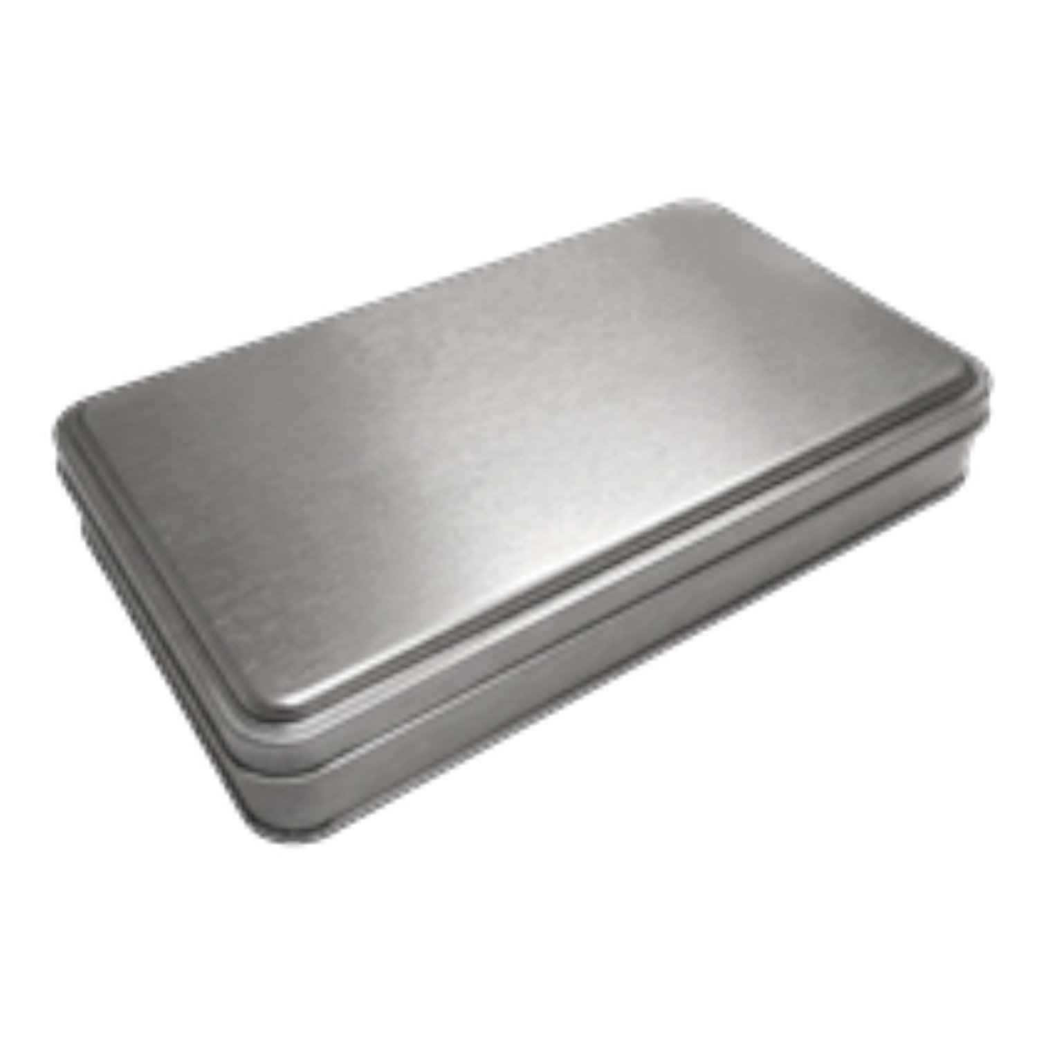 Mat Silver Dikdörtgen Metal Kutu |Özel Baskılı– 140x240x36 mm, 1.2 Litre — UV Baskı Kutular — Tinbox