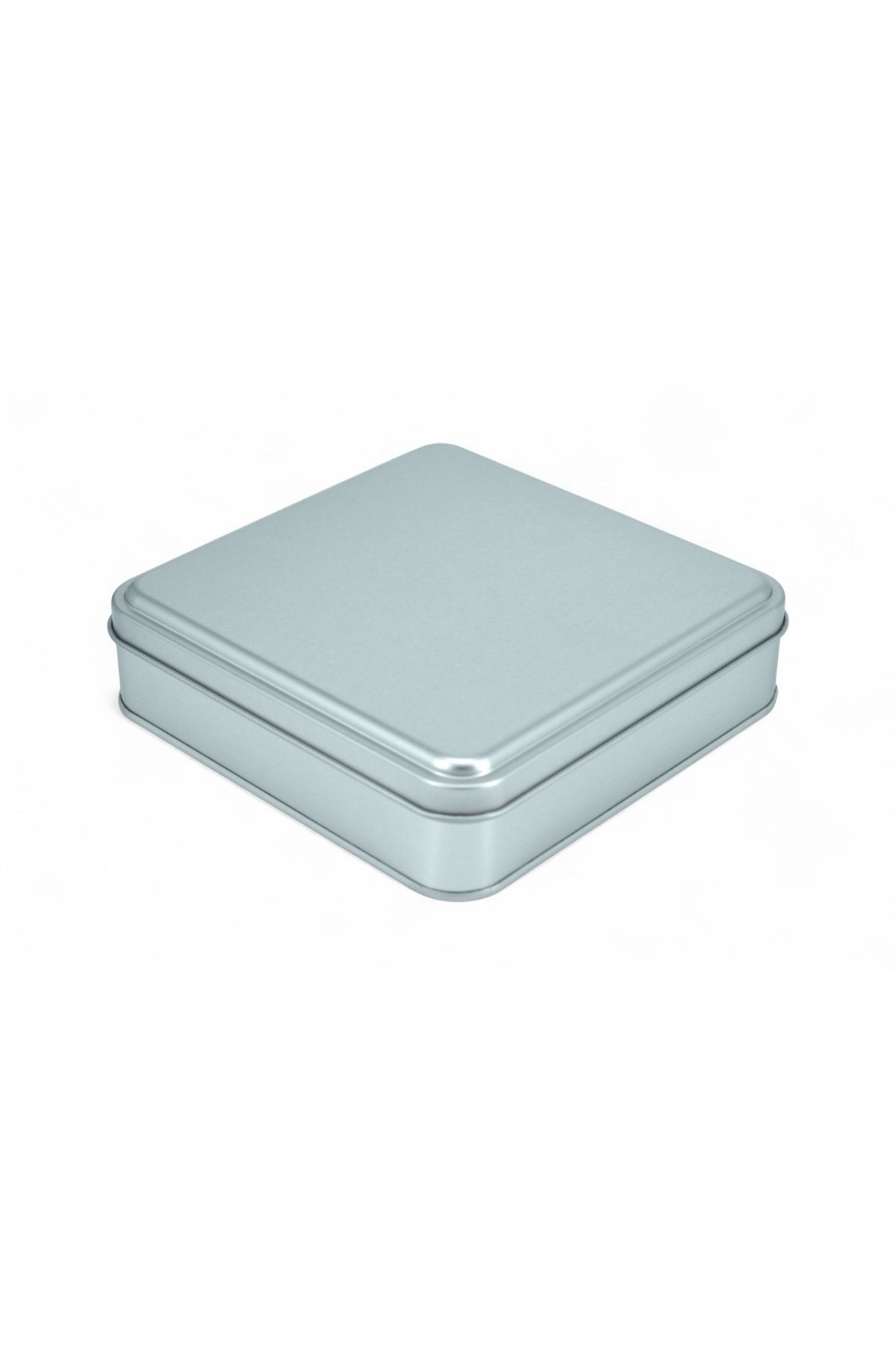 Kare Kutu,158x158x40 mm,1 lt — Mat Silver — UV Baskı Kutular — Tinbox