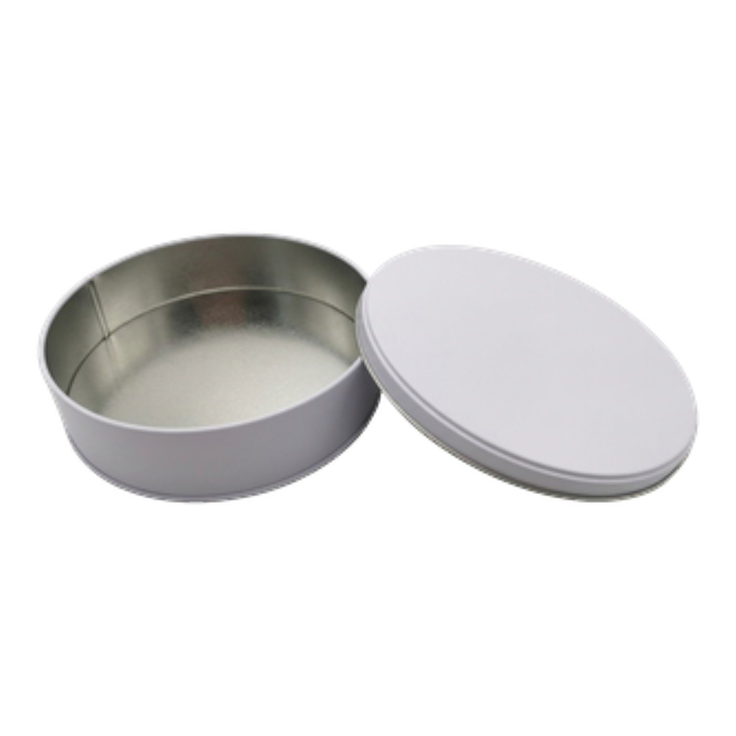 Mat Beyaz Yuvarlak Metal Kutu | Metal Kapaklı, Özel Baskılı (215x55 mm) — UV Baskı Kutular — Tinbox