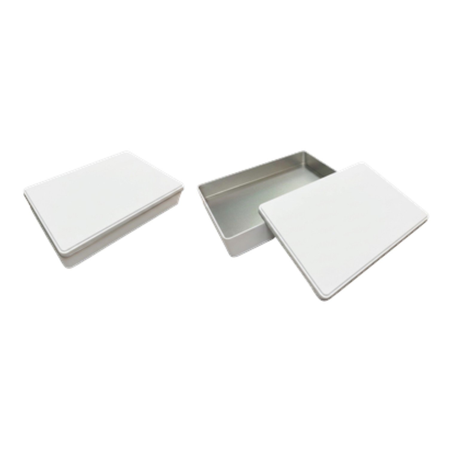 Mat Beyaz Dikdörtgen Metal Kutu | Özel Baskılı (200x300x50 mm) — UV Baskı Kutular — Tinbox