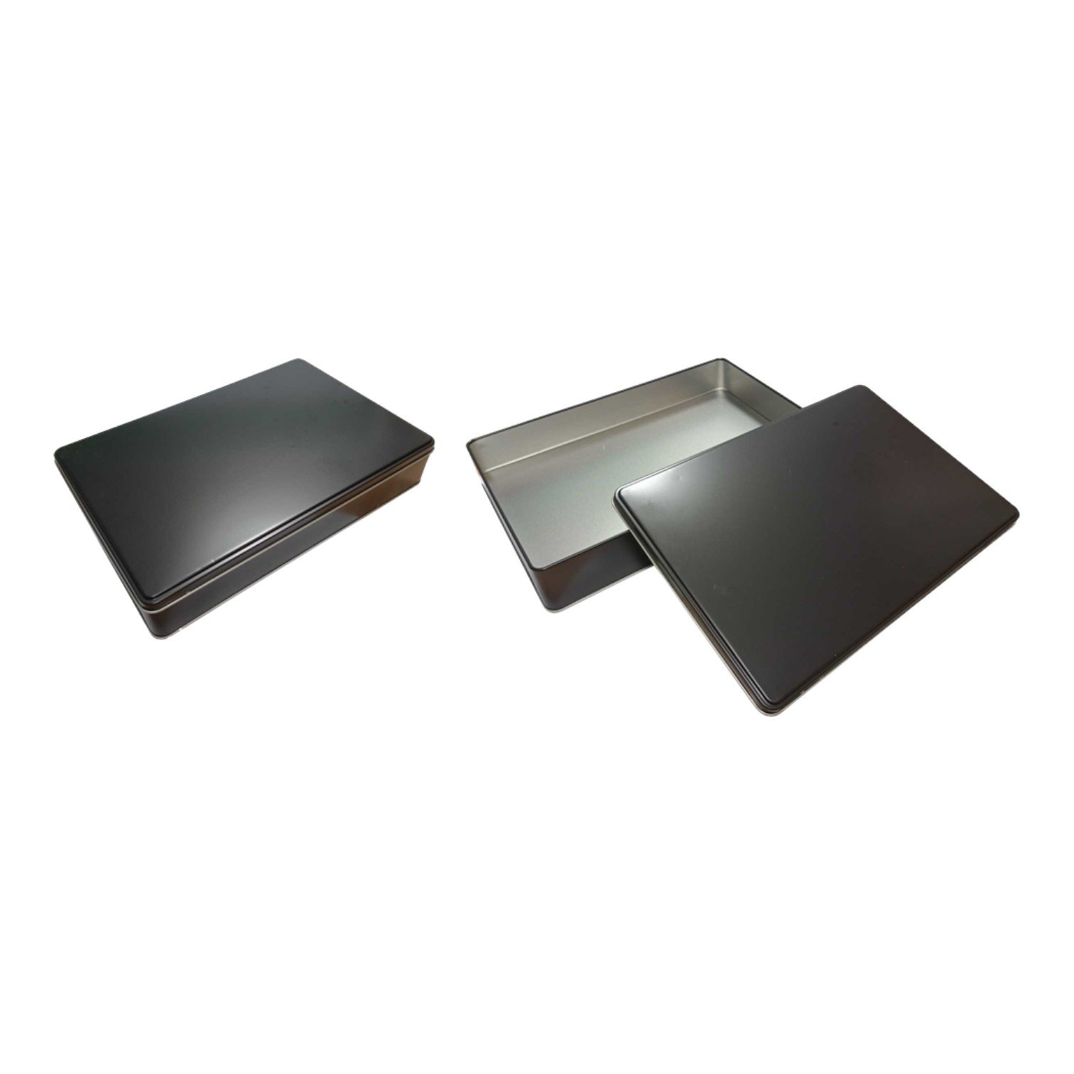 Mat Siyah Dikdörtgen Metal Kutu | Özel Baskılı (200x300x50 mm) — UV Baskı Kutular — Tinbox
