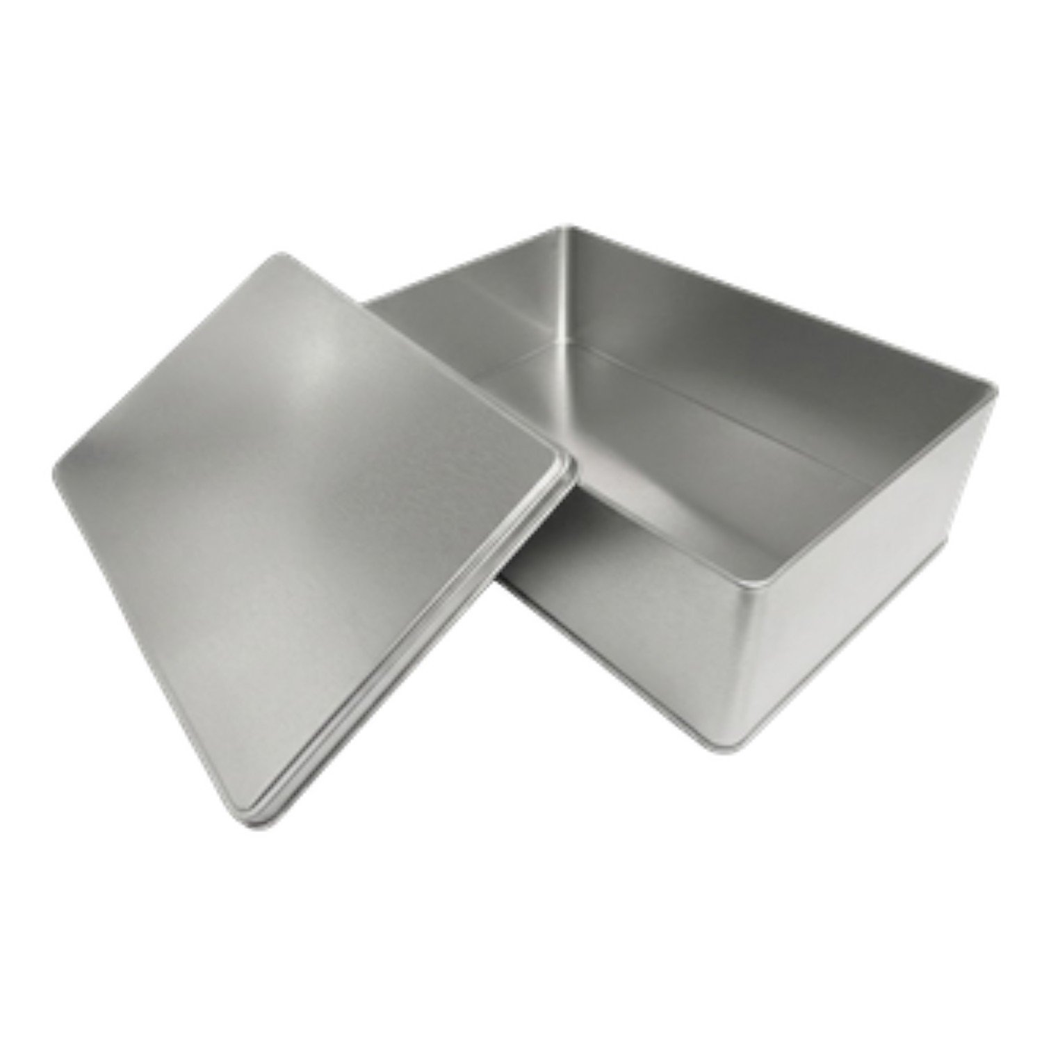 Mat Gümüş Dikdörtgen Metal Kutu | Özel Baskılı (200x300x100 mm) — UV Baskı Kutular — Tinbox