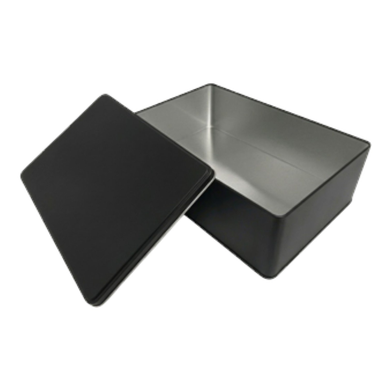 Mat Siyah Dikdörtgen Metal Kutu | Özel Baskılı (200x300x100 mm) — UV Baskı Kutular — Tinbox