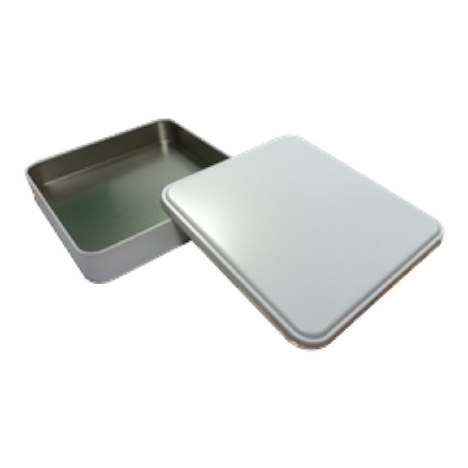 Matte White Square Metal Tin Box | Custom Printed (198x198x36 mm)