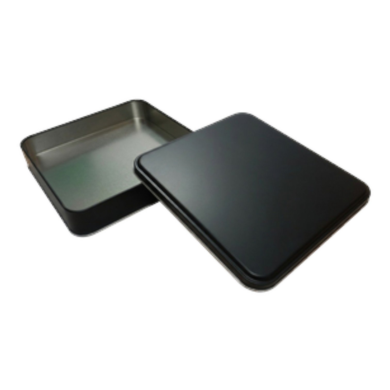 Matte Black Square Metal Tin Box | Custom Printed (198x198x36 mm) — Digital Printed Boxes — Tinbox