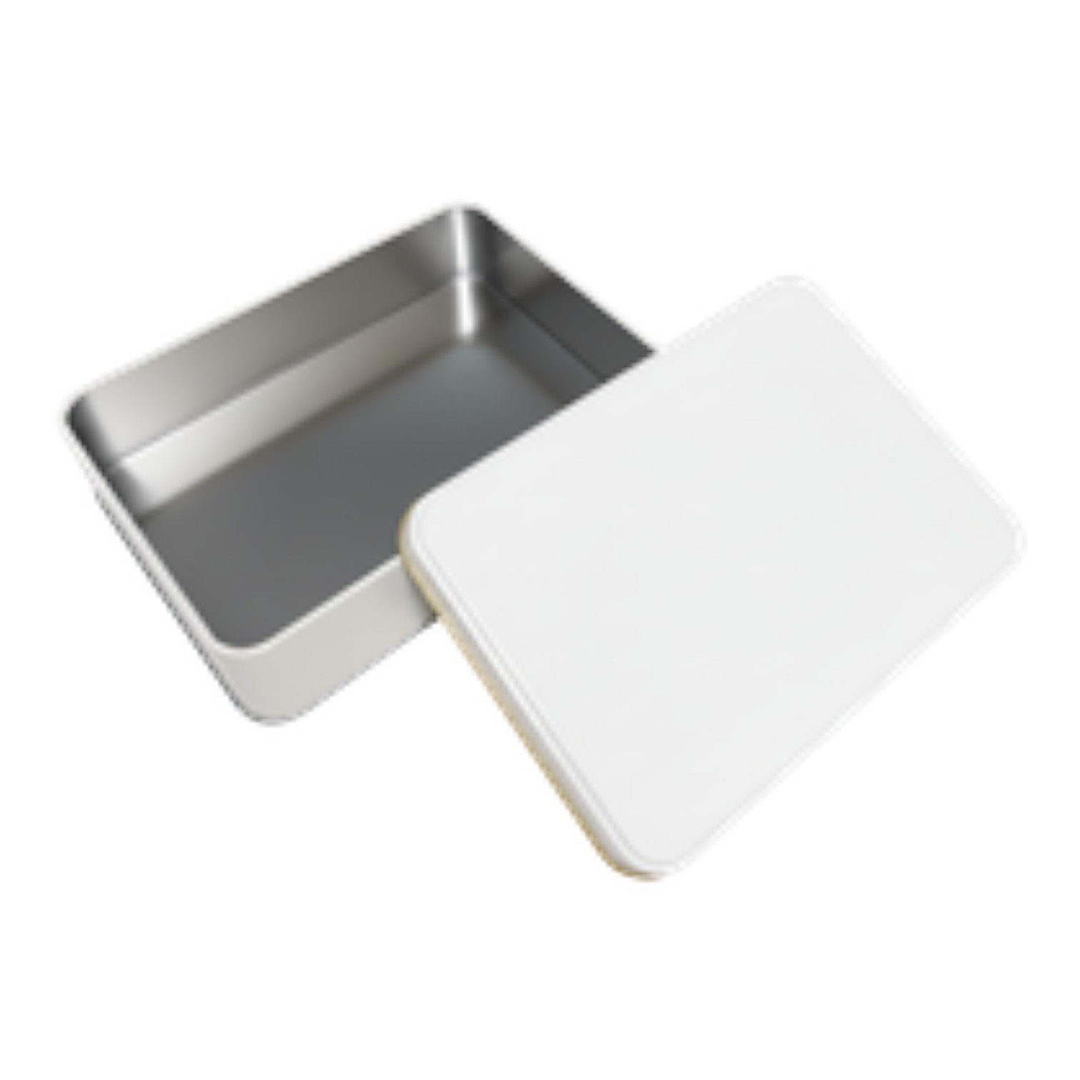 Mat Beyaz Dikdörtgen Metal Kutu | Özel Baskılı (135x190x47 mm) — UV Baskı Kutular — Tinbox