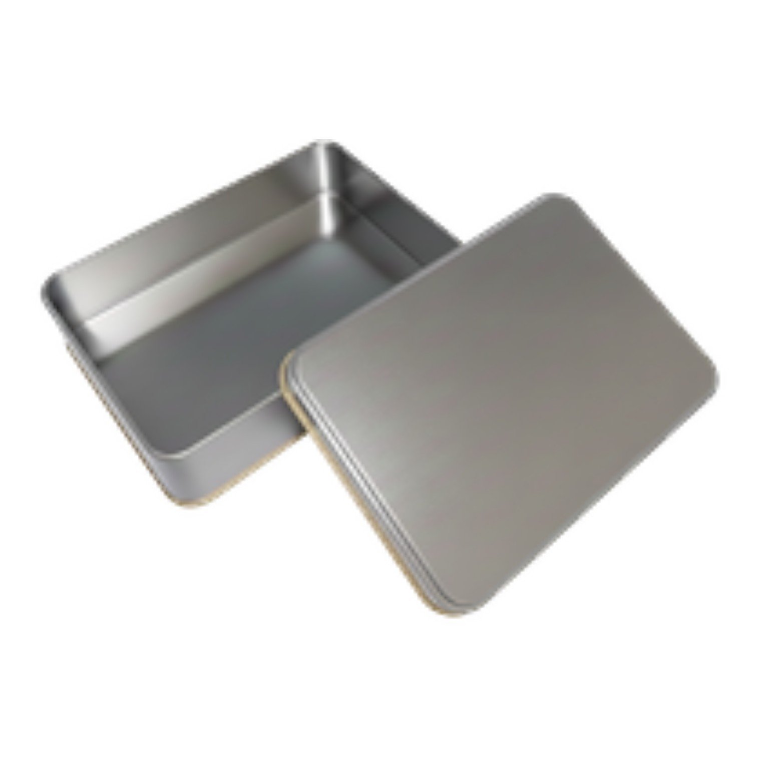 Mat Gümüş Dikdörtgen Metal Kutu | Özel Baskılı (135x190x47 mm) — UV Baskı Kutular — Tinbox