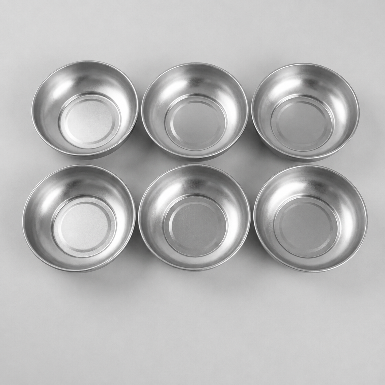 Elegant Matte Silver Snack & Nut Bowls 6-Piece Set - Ø90x30 mm