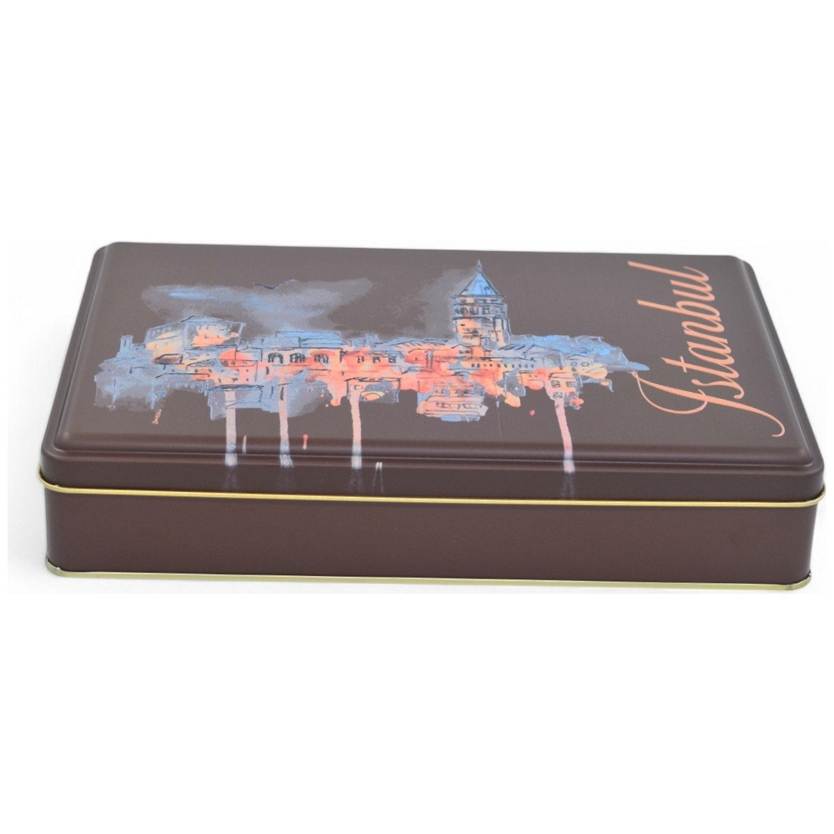 Özel Baskılı 170x260x45 mm Mat Kahverengi Dikdörtgen Teneke Kutu — UV Baskı Kutular — görsel 2 / 5 — Tinbox