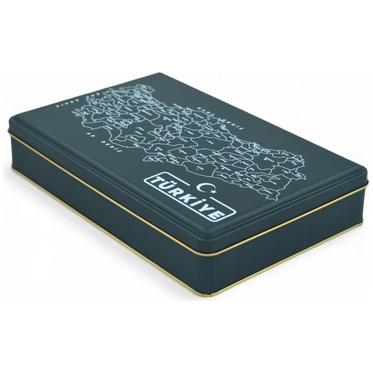 Özel Baskılı 170x260x45 mm Mat Yeşil Dikdörtgen Teneke Kutu — UV Baskı Kutular — görsel 3 / 5 — Tinbox