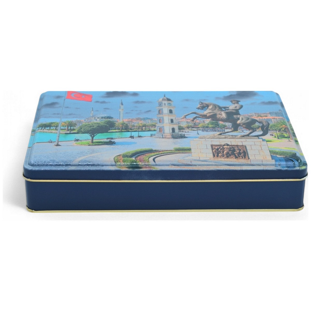 Özel Baskılı 170x260x45 mm Mat Yeşil Dikdörtgen Teneke Kutu — UV Baskı Kutular — görsel 5 / 5 — Tinbox