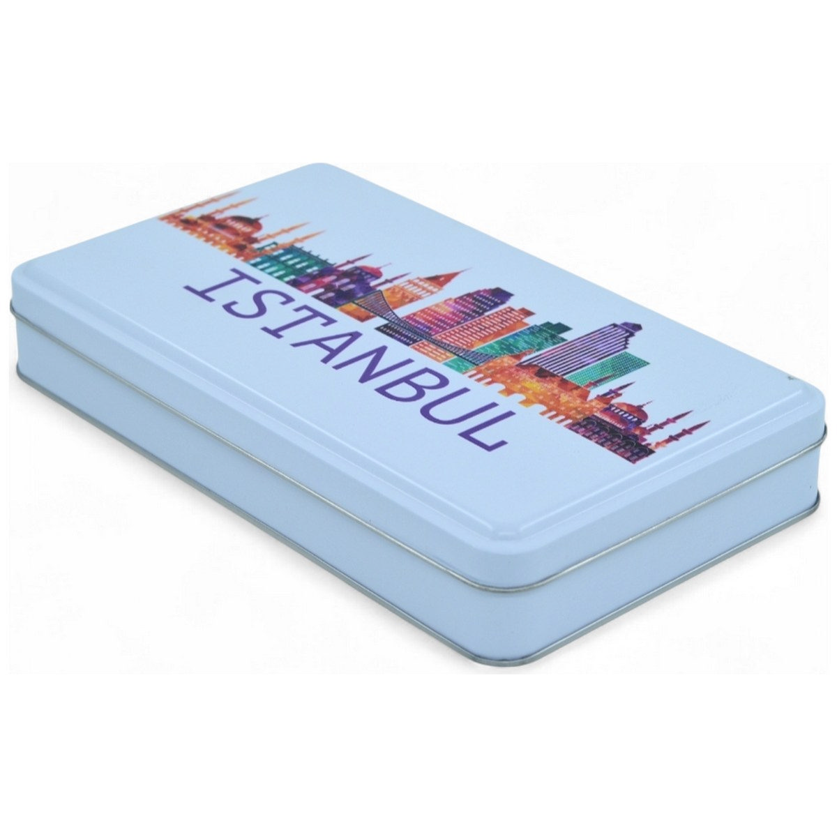 Özel Baskılı 170x260x40 mm Mat Beyaz Dikdörtgen Teneke Kutu — UV Baskı Kutular — görsel 2 / 5 — Tinbox