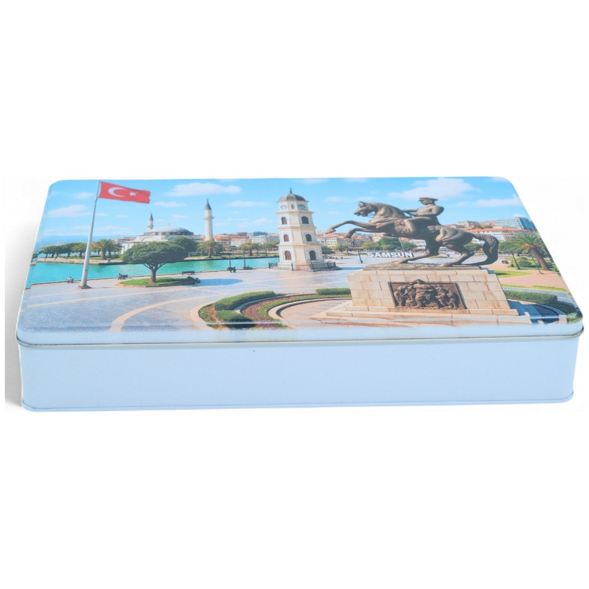 Custom Printed 200x300x46 mm Matte White Rectangular Tin Box — Digital Printed Boxes — view 5 of 5 — Tinbox