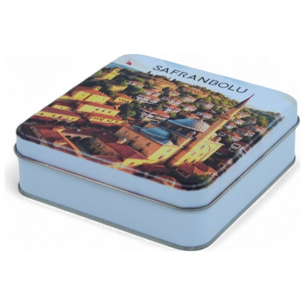 Özel Baskılı 120x120x40 mm Mat Beyaz Kare Teneke Kutu — UV Baskı Kutular — görsel 2 / 5 — Tinbox