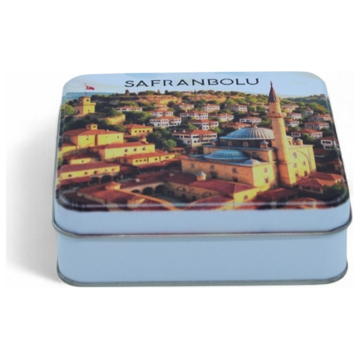 Özel Baskılı 120x120x40 mm Mat Beyaz Kare Teneke Kutu — UV Baskı Kutular — görsel 3 / 5 — Tinbox