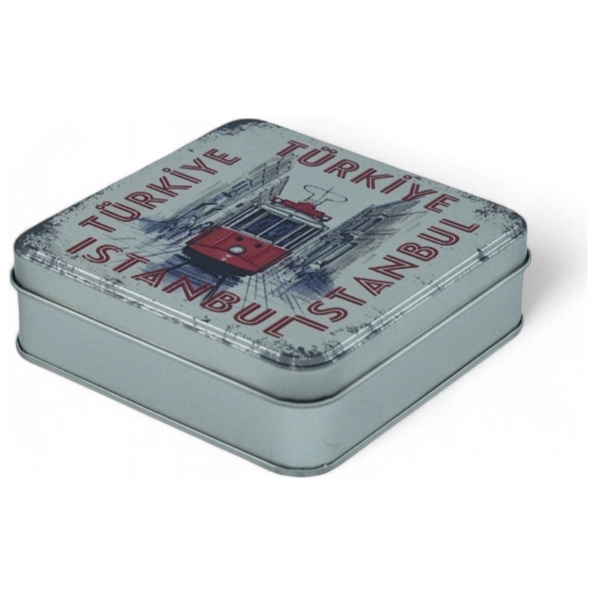 Custom Printed 120x120x40 mm Matte Silver Square Tin Box — Digital Printed Boxes — view 2 of 5 — Tinbox