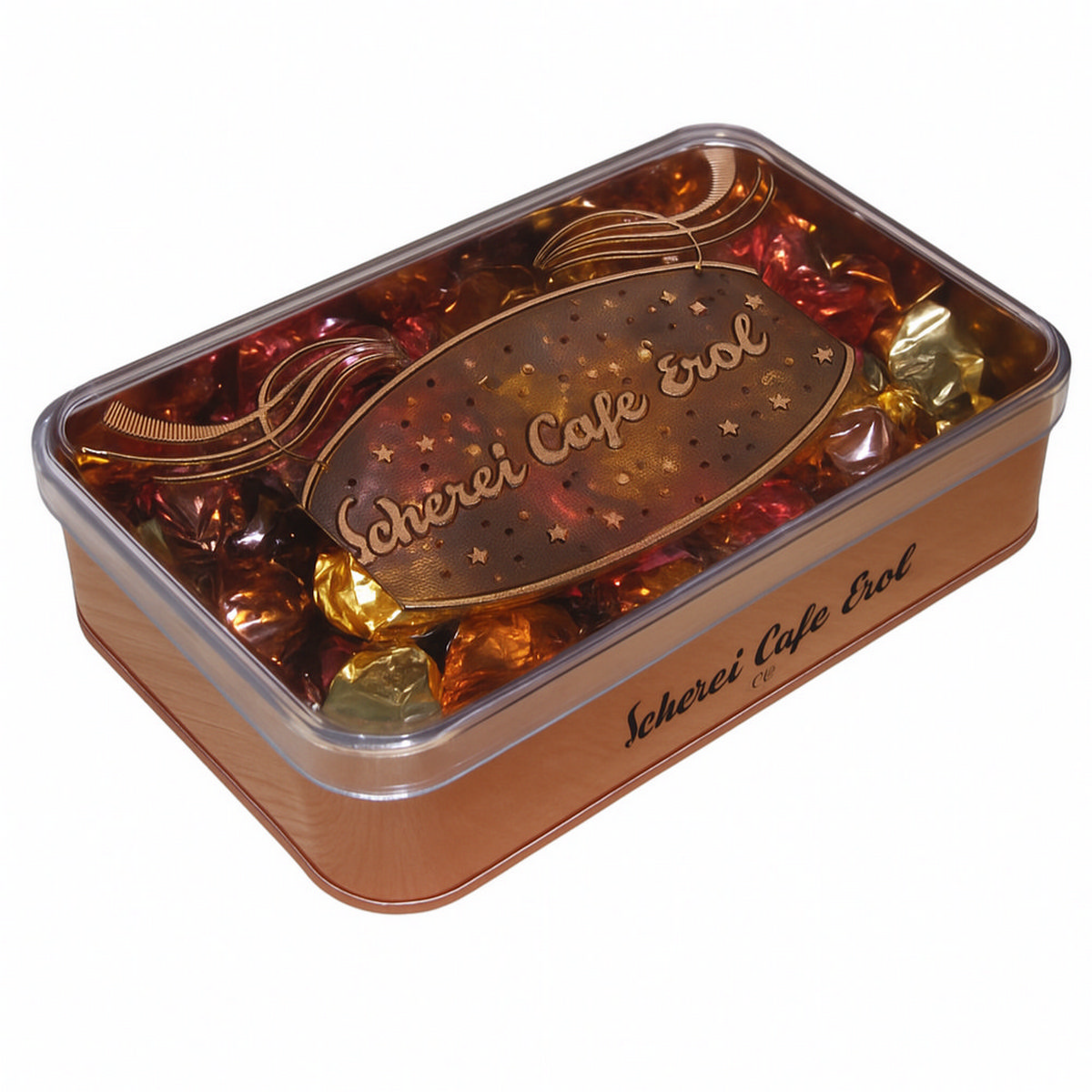 Özel Baskılı 75x100x40 mm Mat Bronz Kutu, Kristal Kapaklı — UV Baskı Kutular — görsel 3 / 5 — Tinbox