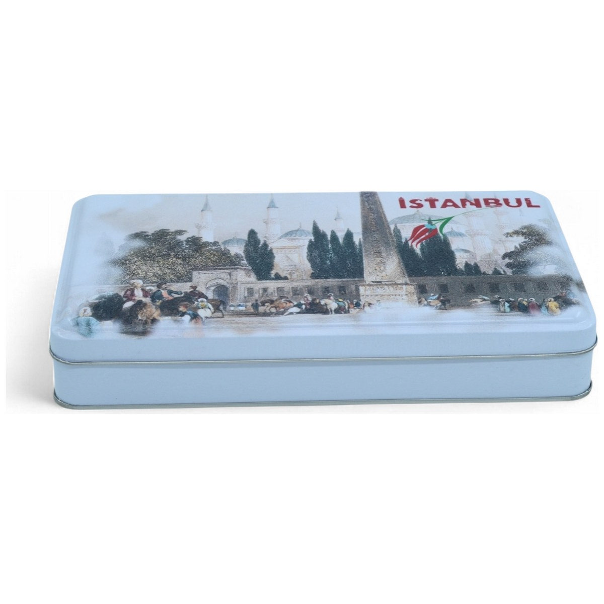 Özel Baskılı 140x240x45 mm Mat Beyaz Dikdörtgen Teneke Kutu — UV Baskı Kutular — görsel 5 / 5 — Tinbox