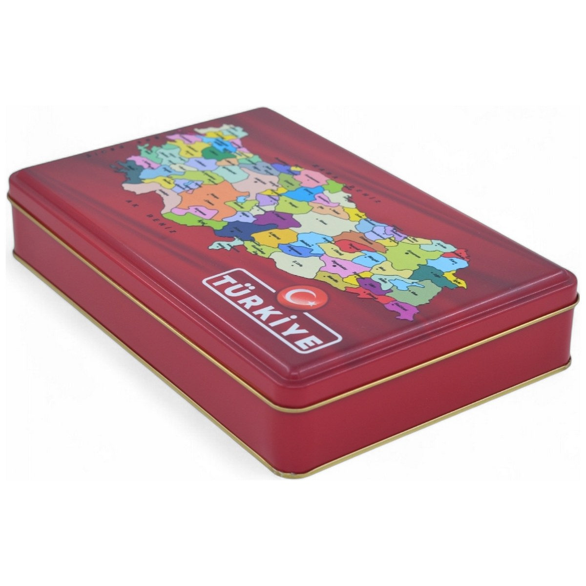 Custom Printed 135x190x45 mm Matte Red Rectangular Tin Box — Digital Printed Boxes — view 2 of 5 — Tinbox