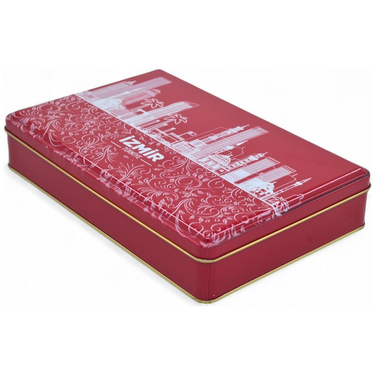 Custom Printed 135x190x45 mm Matte Red Rectangular Tin Box — Digital Printed Boxes — view 3 of 5 — Tinbox