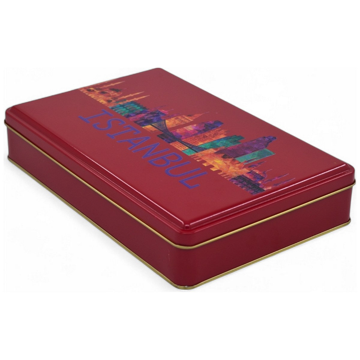 Custom Printed 135x190x45 mm Matte Red Rectangular Tin Box — Digital Printed Boxes — view 4 of 5 — Tinbox