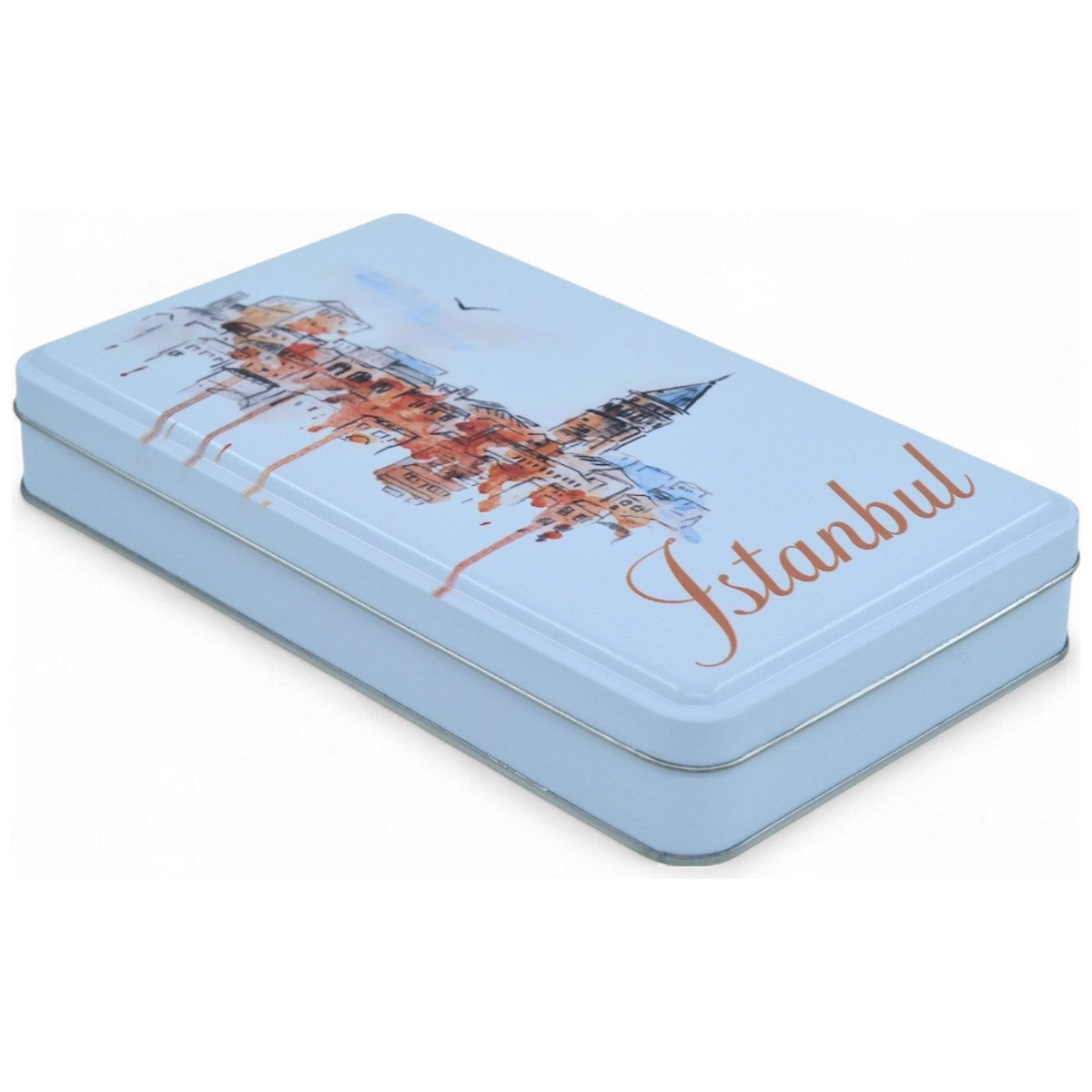 Özel Baskılı 135x190x45 mm Mat Beyaz Dikdörtgen Teneke Kutu — UV Baskı Kutular — görsel 2 / 5 — Tinbox