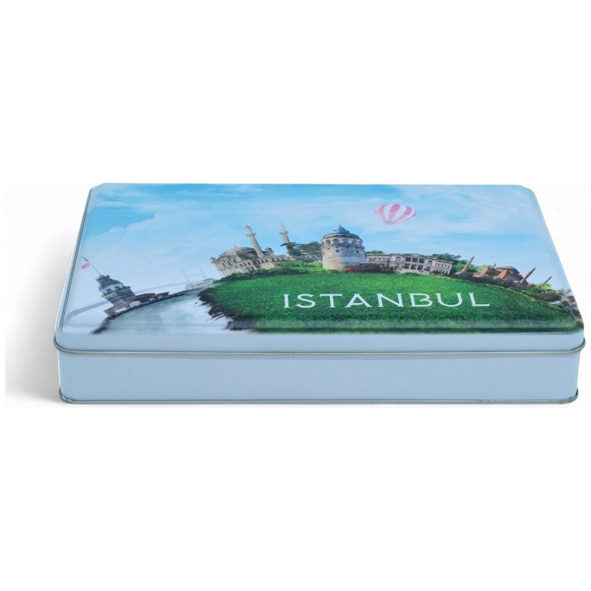 Özel Baskılı 135x190x45 mm Mat Beyaz Dikdörtgen Teneke Kutu — UV Baskı Kutular — görsel 5 / 5 — Tinbox