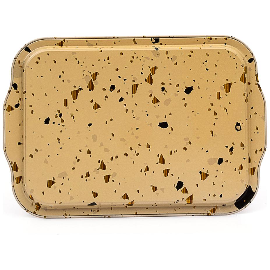 215x316 mm Dikdörtgen Metal Tepsi Kulplu Terrazzo Krem — Tepsiler — görsel 2 / 4 — Tinbox