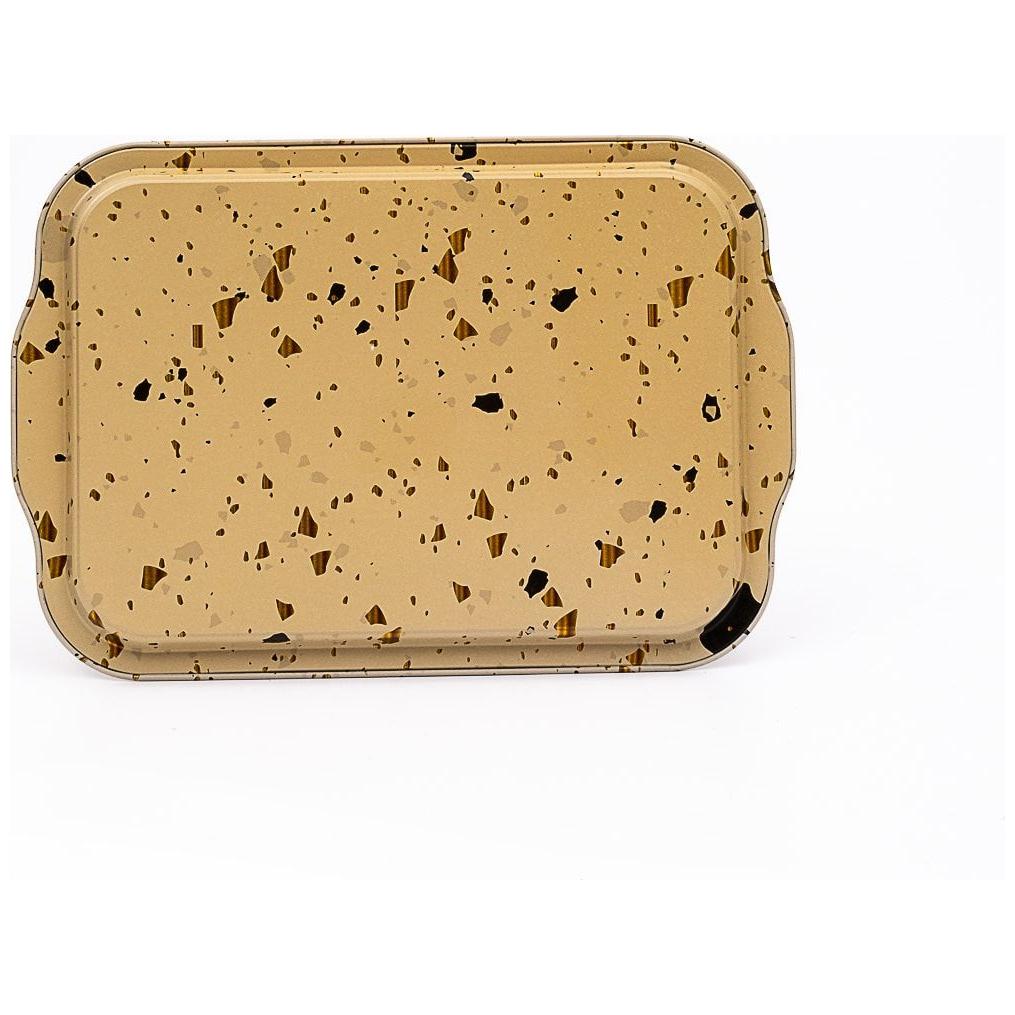 215x316 mm Dikdörtgen Metal Tepsi Kulplu Terrazzo Krem — Tepsiler — görsel 3 / 4 — Tinbox