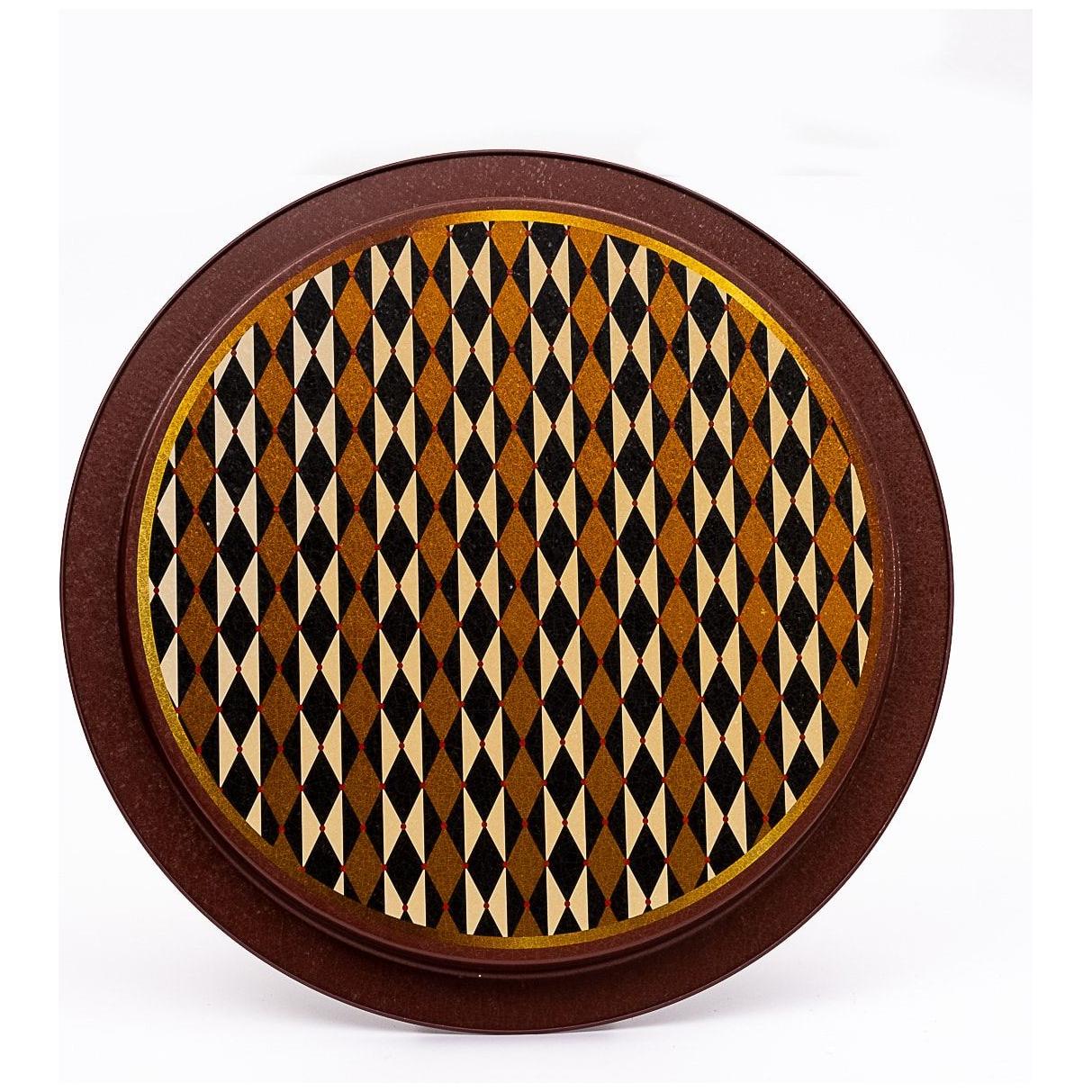 Ø370 mm Yuvarlak Metal Tepsi, Vintage Sirk Zarafeti — Tepsiler — görsel 3 / 4 — Tinbox