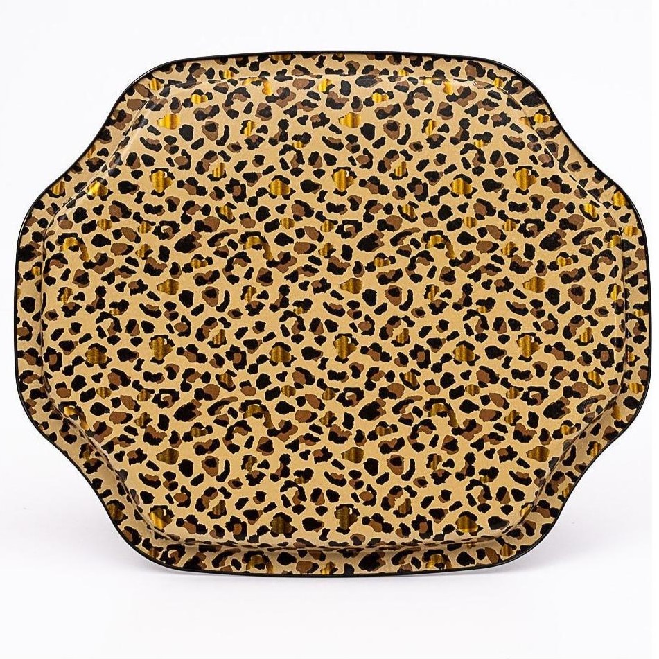 Kavisli dalgalı kenarlı tepsi 278x332 mm Altın Leopar Desenli — Tepsiler — görsel 3 / 4 — Tinbox